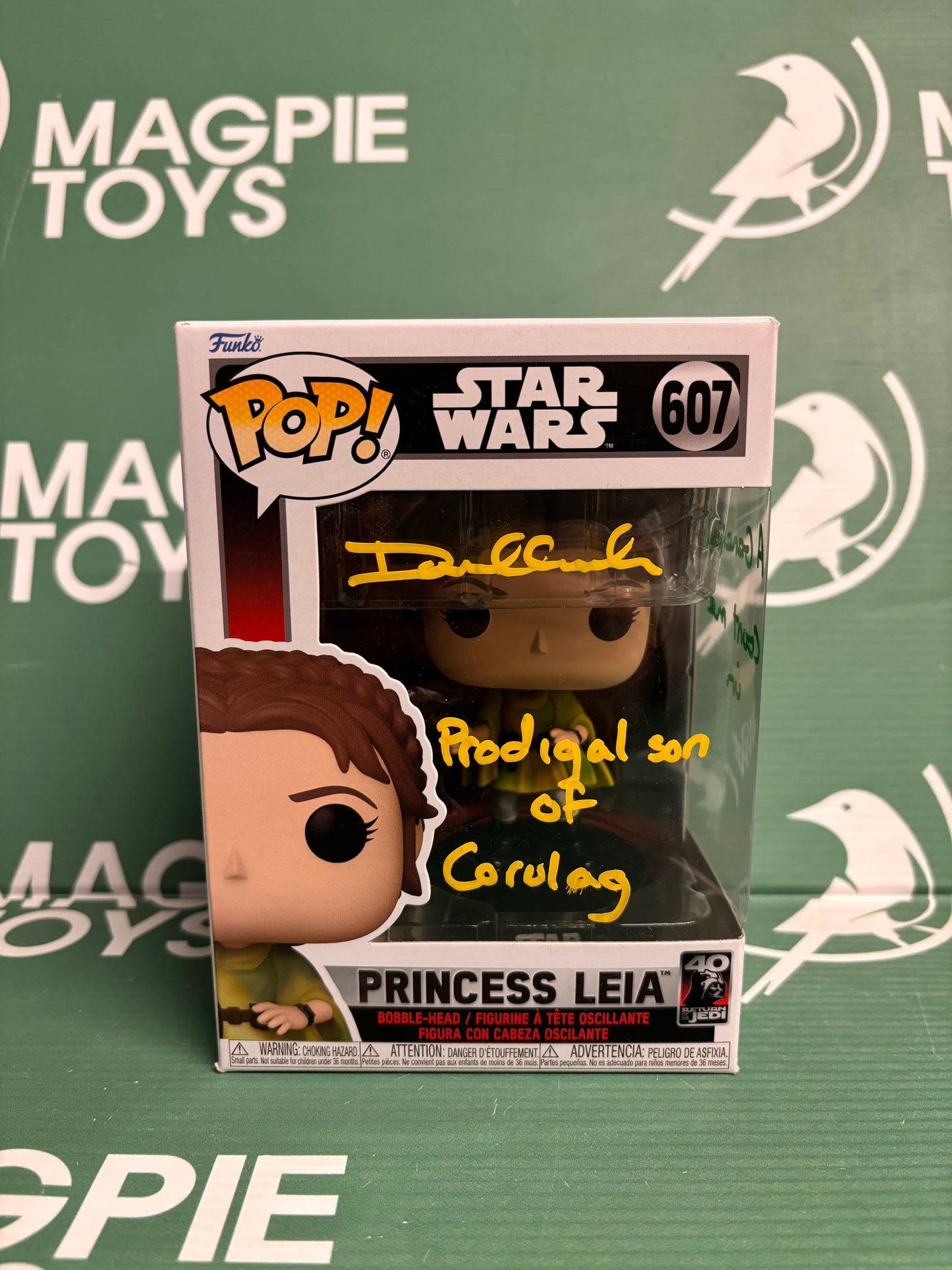 David Church Signed Star Wars Princess Leia Funko Pop! Vinyl “Produgal Son Of Corulag”