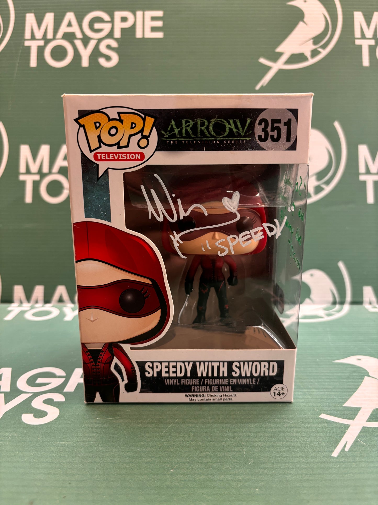 Willa Holland Signed Speedy With Sword Funko Pop - DC Arrow