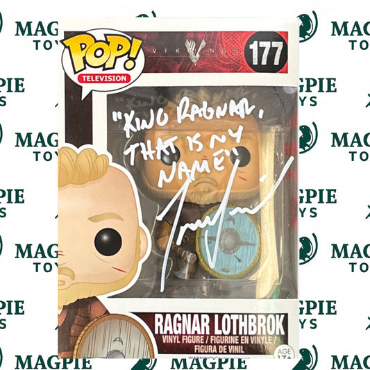 Travis Fimmel Signed Ragnar Funko Pop 177 - Dual Coloured & Quoted