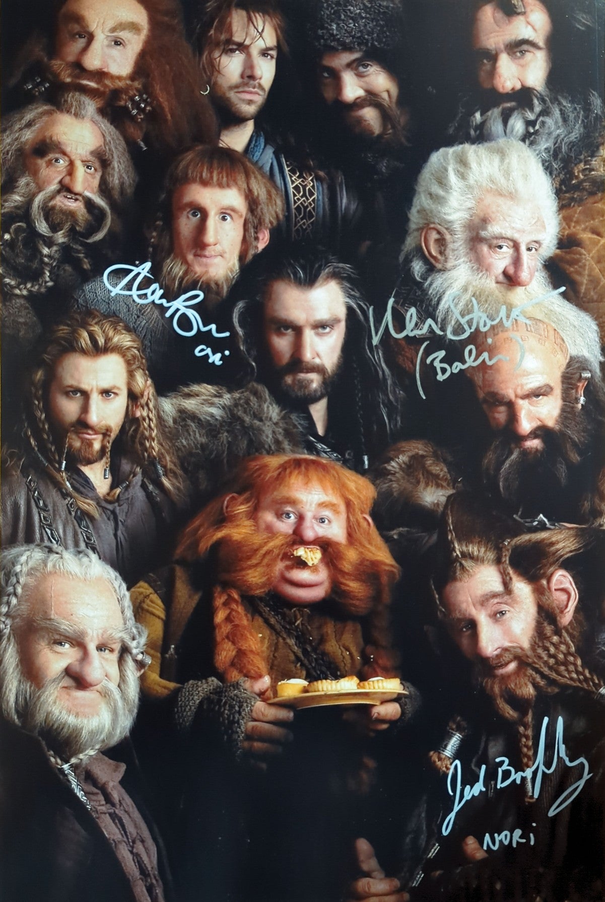 Multi Signed Dwarf Headshot 12x18 Print - The Hobbit