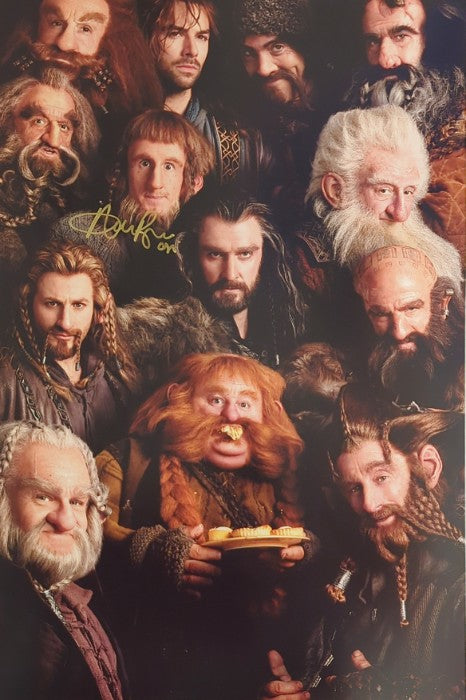 Adam Brown Signed Dwarf Headshot 12x18 Print - The Hobbit