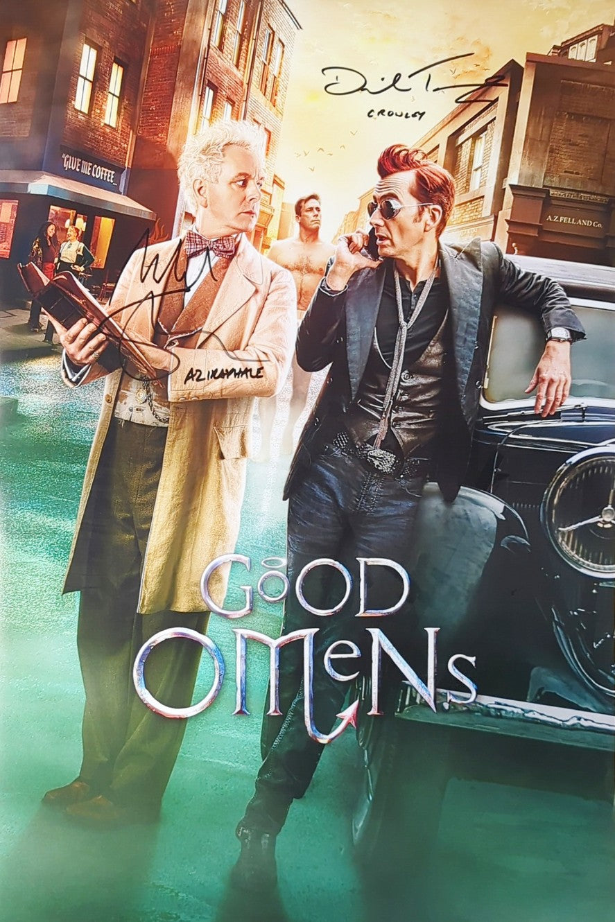 Michael Sheen & David Tennant Dual Signed 24x36 Poster - Good Omens