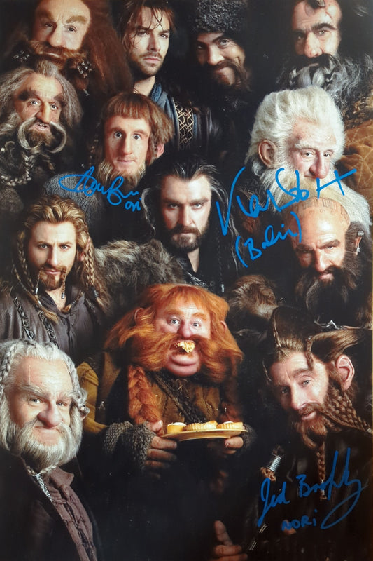 Multi Signed Dwarf Headshot 12x18 Print - The Hobbit