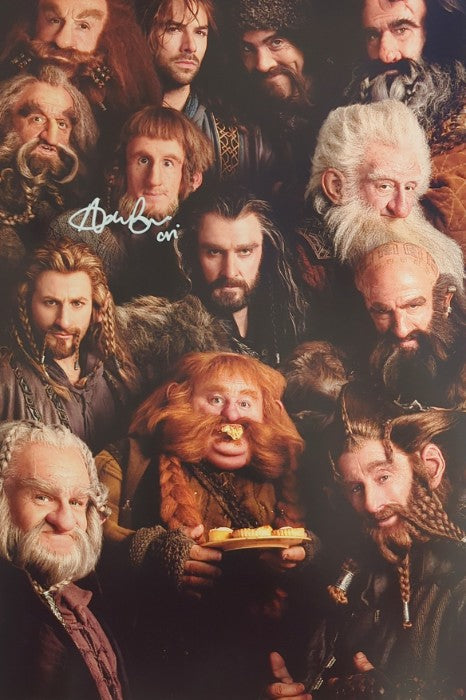 Adam Brown Signed Dwarf Headshot 12x18 Print - The Hobbit