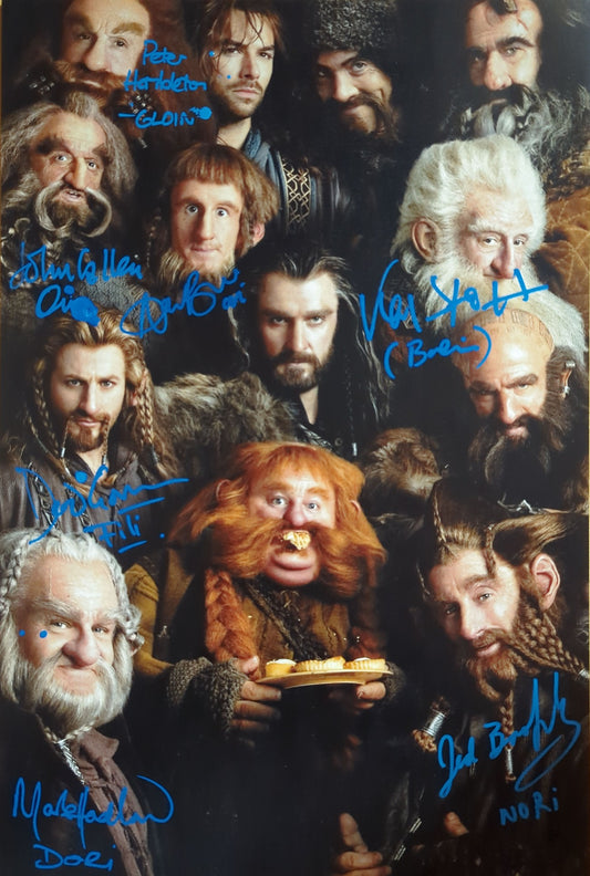 Multi Signed Dwarf Headshot 12x18 Print - The Hobbit