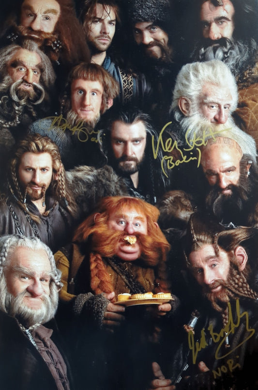 Multi Signed Dwarf Headshot 12x18 Print - The Hobbit