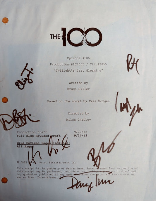 Multi Signed The 100 8.5x11 Script Cover