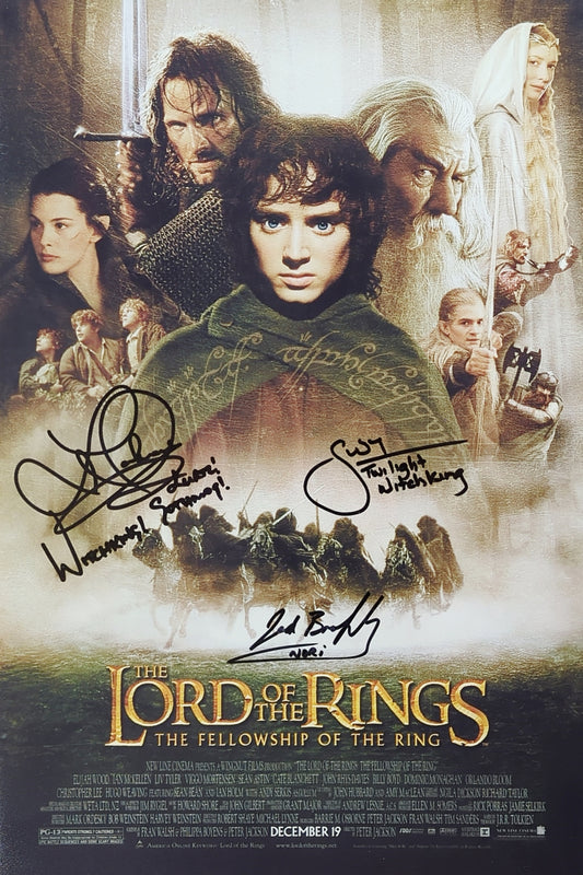 Multi Signed Lord Of The Rings 12x18 Print - The Fellowship Of The Ring