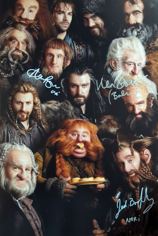 Multi Signed Dwarf Headshot 12x18 Print - The Hobbit