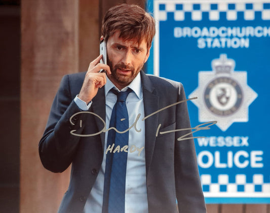 David Tennant Signed DI Hardy 11x14 Print - Broadchurch